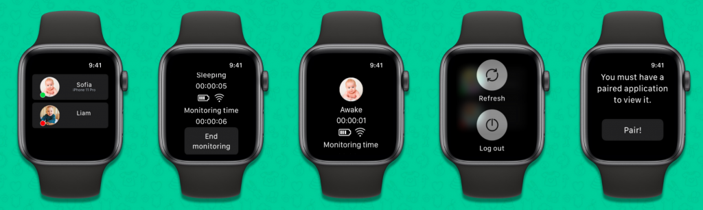 Apple watch Dětská chůvička s kamerou