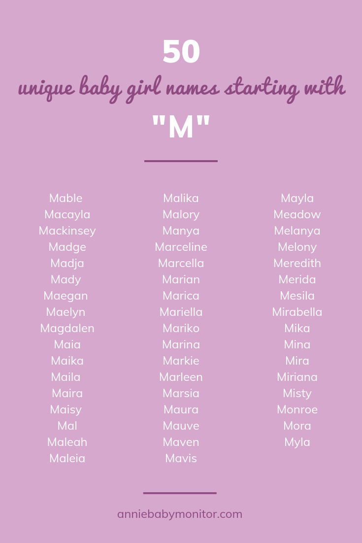 50 Unique Baby Girl Names Starting With “m” Annie Baby Monitor