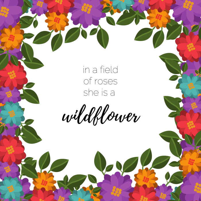 Baby girl quote: In a field of roses, she is a wildflower