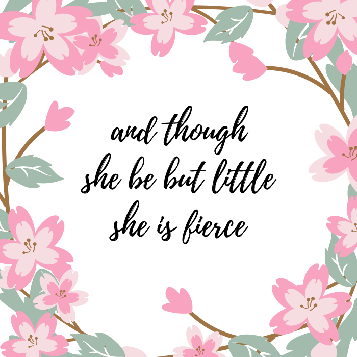 Baby girl quote: And though she be but little, she is fierce.