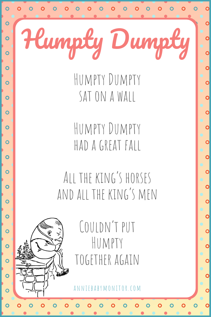 Humpty Dumpty baby songs nursery rhymes with lyrics