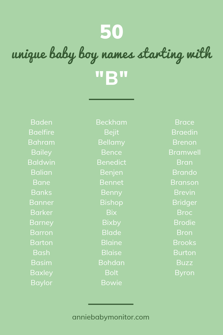 50 UNIQUE Baby Boy Names Starting with “B” Annie Baby Monitor