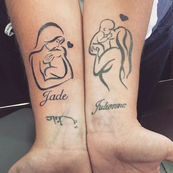 Mother and Child Tattoos - Inspiring Tattoo Designs