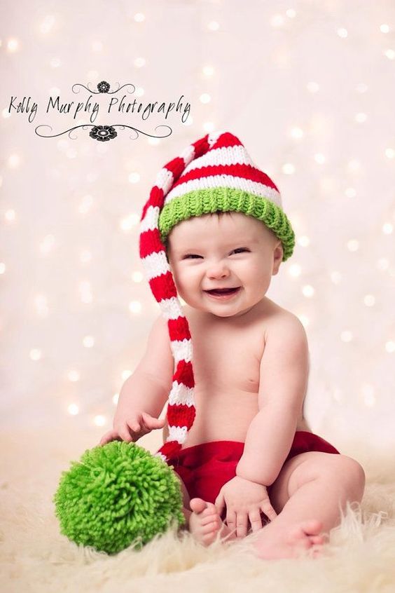 baby with cap christmas pictures