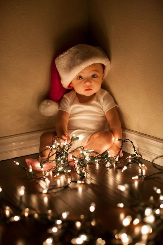 baby christmas lights pictures