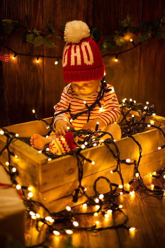 christmas lights baby picture