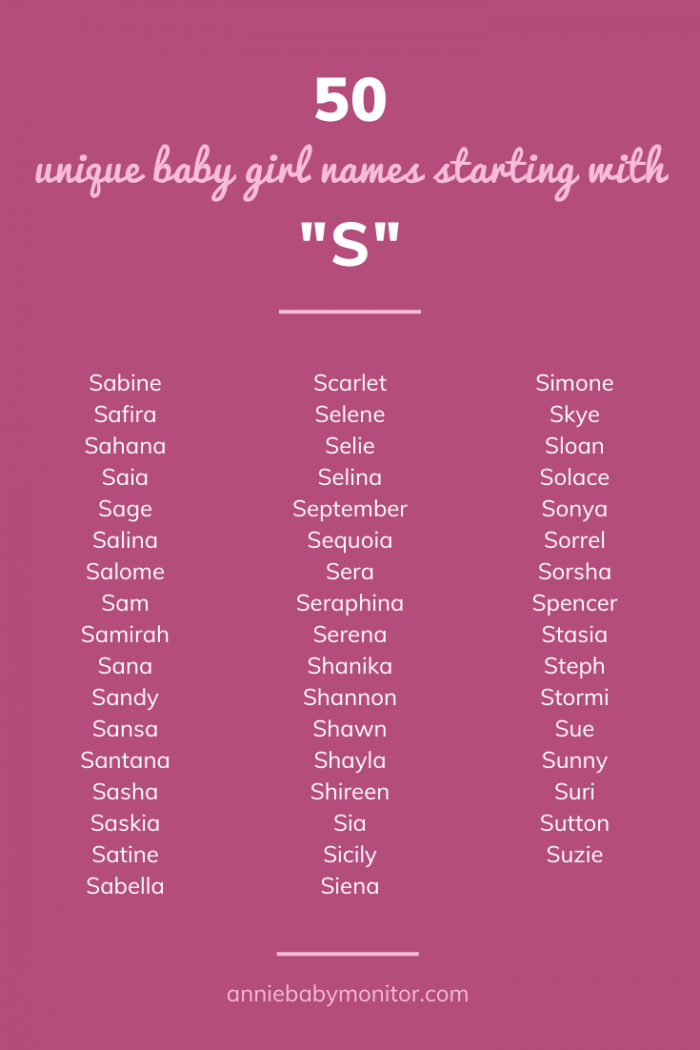 50 UNIQUE Baby Girl Names Starting with 