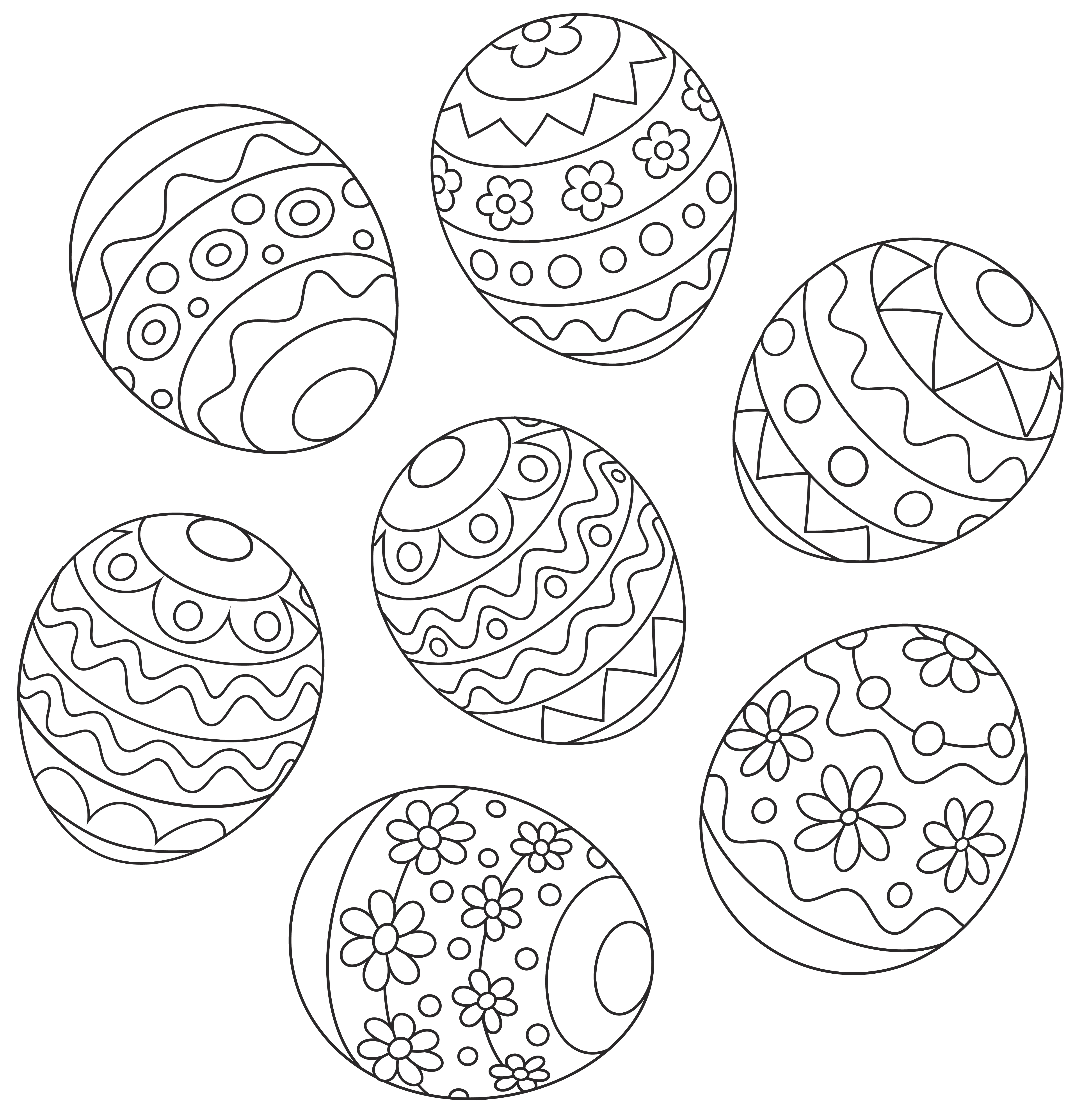 colouring pages of easter eggs