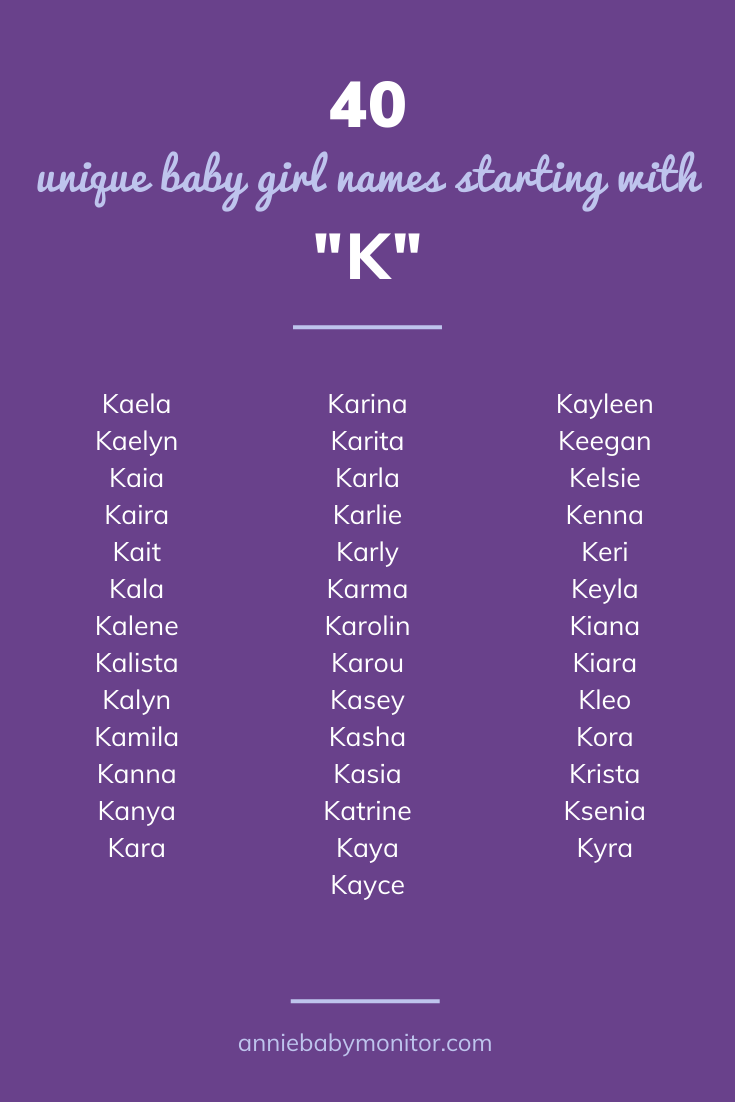 baby girl names starting with k unique